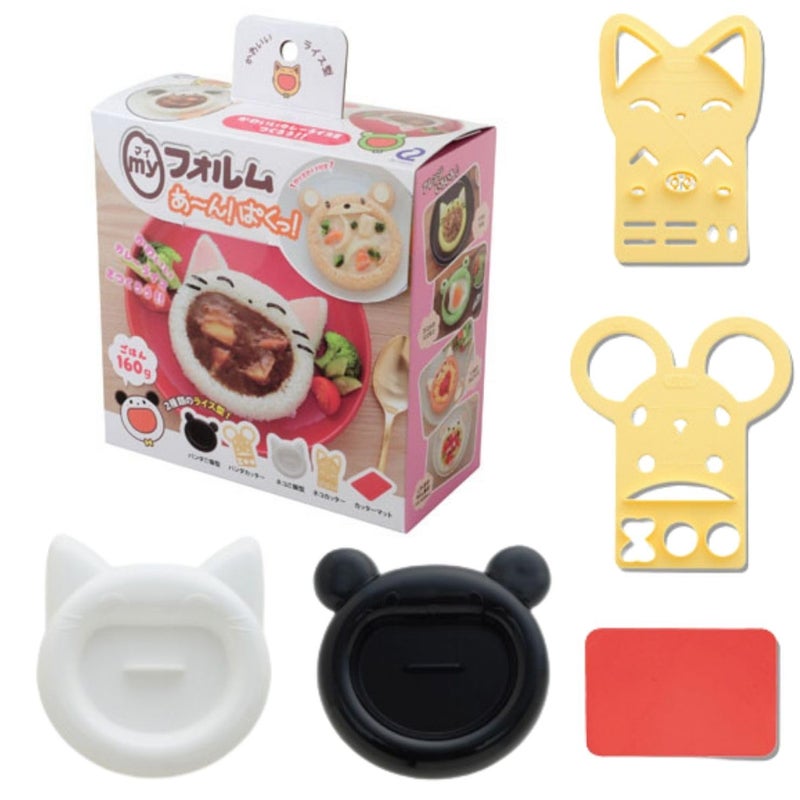 Arnest My Form Rice Press Mold 2pcs (Cat, Panda) & Food Press Cutter for Decoration (76924) - Image 1